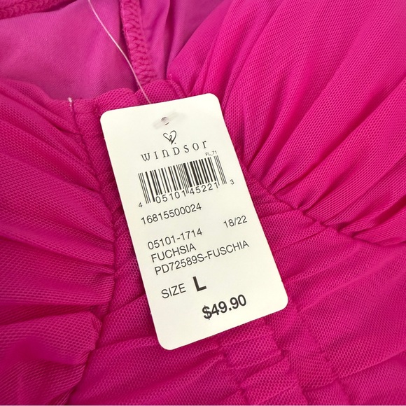 Windsor Elegant Pink Off-Shoulder Dress - Picture 3 of 3